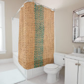 自然なサッククロス茶色のテクスチャとバックグロ シャワーカーテン (インサイチュ)