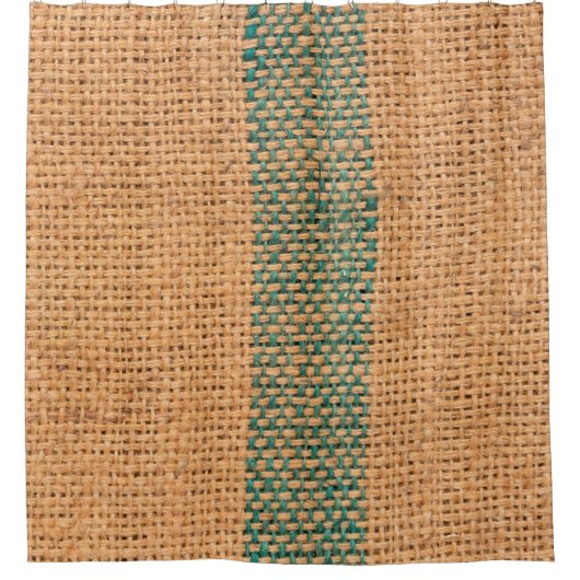 自然なサッククロス茶色のテクスチャとバックグロ シャワーカーテン (正面)