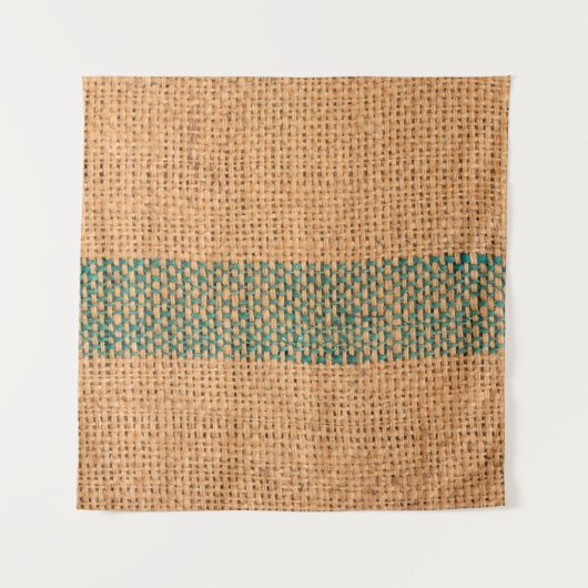 自然なサッククロス茶色のテクスチャとバックグロ タペストリー (正面(横))