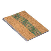 自然なサッククロス茶色のテクスチャとバックグロ ノートブック (右側)