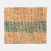 自然なサッククロス茶色のテクスチャとバックグロ フリースブランケット (正面(横))