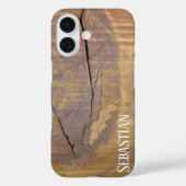 自然なシダーウッドの節の写真のカスタムネーム Case-Mate iPhoneケース (裏面)