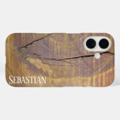 自然なシダーウッドの節の写真のカスタムネーム Case-Mate iPhoneケース (裏面 (横))
