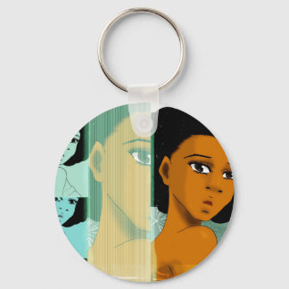 自然なティール（緑がかった色）キーチェーン キーホルダー