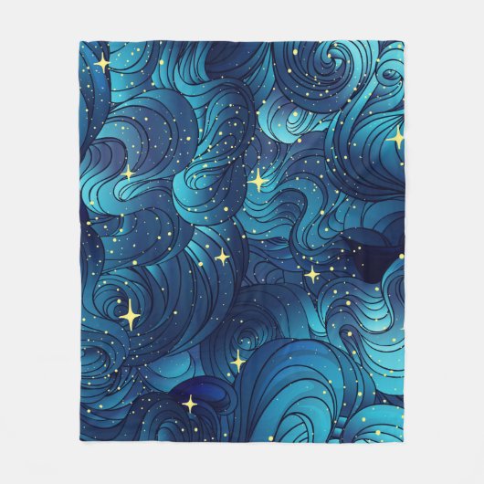 自然なテクスチャ。装飾手描きドードルオルナ フリースブランケット (正面)