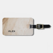 自然なトラバーチンテクスチャ – 自然石のパターン ラゲッジタグ (正面横)