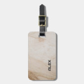 自然なトラバーチンテクスチャ – 自然石のパターン ラゲッジタグ (正面縦)