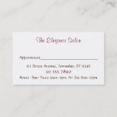 自然なハートのヒョウのプリントのアポイントメントカード 予約カード (裏面)