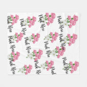 自然なバラの花柄の服 フリースブランケット (正面(横))