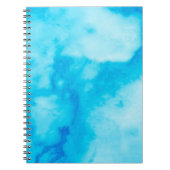自然なパターンを持つ青い白の大理石のテクスチャ ノートブック (正面)