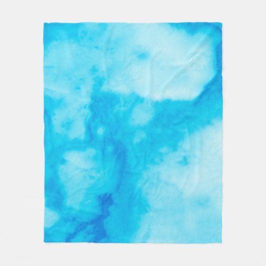 自然なパターンを持つ青い白の大理石のテクスチャ フリースブランケット (正面)