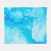 自然なパターンを持つ青い白の大理石のテクスチャ フリースブランケット (正面(横))