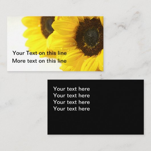 自然なヒマワリの背景 名刺 (正面/裏面)