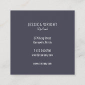 自然なビーチの小石ハート スクエア名刺 (裏面)