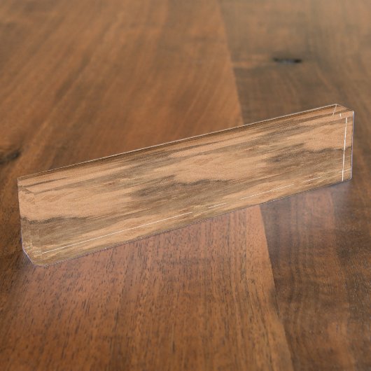 自然なユーカリの木製の穀物の一見 デスクネームプレート (側面)