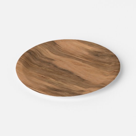 自然なユーカリの木製の穀物の一見 ペーパープレート (アングル)