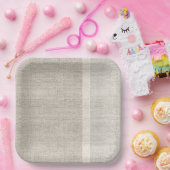 自然なリネンのファブリックの色が時代を超越 ペーパープレート (パーティー)