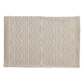 自然なリネンの外観のジオメトリックモノグラムの矢印 枕カバー (裏面)