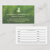 自然な健康の葉のカイロプラクターのアポイントメント 予約カード (正面/裏面)