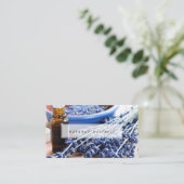 自然な健康ラベンダーの精油 名刺 (スタンド正面)