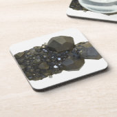 自然な型枠のガーネット コースター (左側)