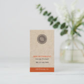 自然な多目的名刺(オレンジ) 名刺 (スタンド正面)