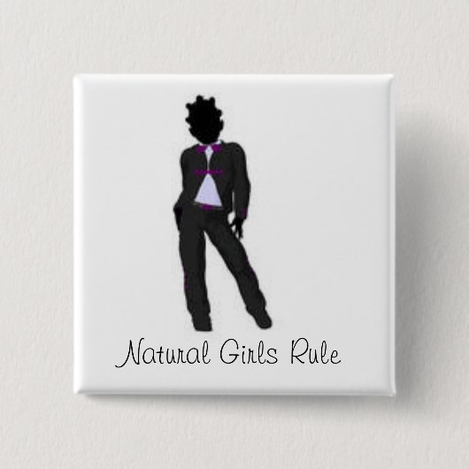 自然な女の子 缶バッジ (正面)