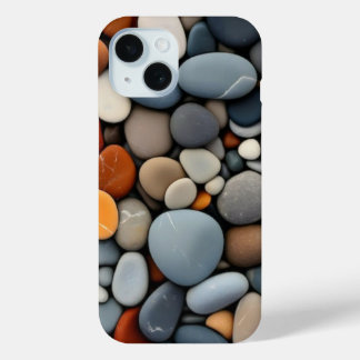自然な川の石の土色の美しい携帯電話 iPhone 15ケース
