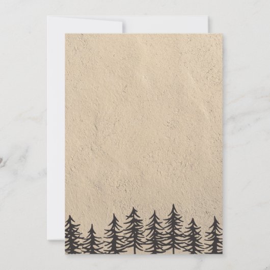 自然な木々と山の隠れ家での挙式後のパーティー招待状 招待状 (裏面)