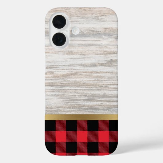 自然な木の質感とバッファロープレイド Case-Mate iPhoneケース (裏面)