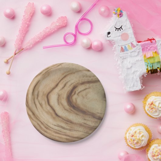 自然な木目調の素朴なパーティーウェディング ペーパープレート (パーティー)