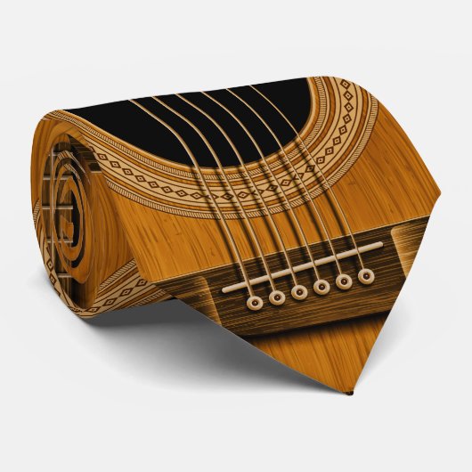 自然な木製のアコースティックギター音楽タイ ネクタイ (ロール)