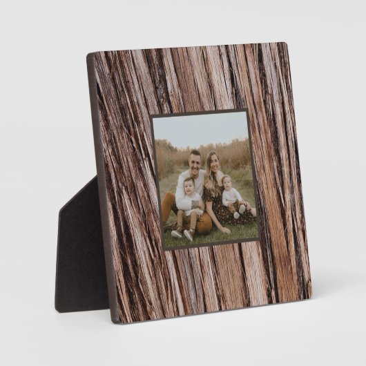 自然な杉の木の皮のアウトドアパターン フォトプラーク (正面)