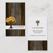 自然な森林金ゴールドの木の木製の心配の景色の芝生 名刺 (正面/裏面)