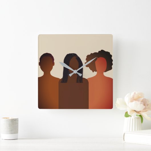 自然な毛の柱時計 スクエア壁時計 (ホーム)