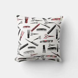 自然な毛の赤い黒 クッション