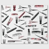 自然な毛の赤い黒 ラッピングペーパー (フラット)