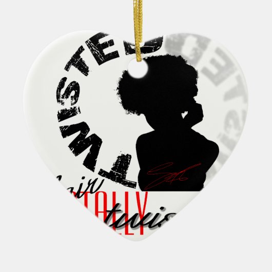 自然な毛: 全く歪んだ セラミックオーナメント (正面)