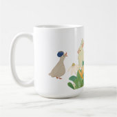 自然な水彩画のうさぎとアヒル コーヒーマグカップ (左)