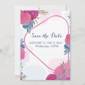 自然な水彩画の結婚式招待状カード 招待状 (裏面)