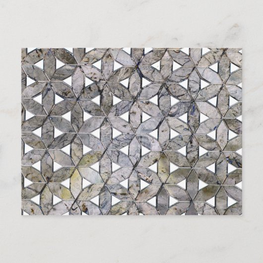 自然な灰色の石のモザイクの生命のパターンの花 ポストカード (正面)