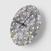 自然な灰色の石のモザイクの生命のパターンの花 ラウンド壁時計 (傾斜)