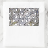 自然な灰色の石のモザイクの生命のパターンの花 長方形シール (バッグ)