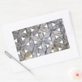 自然な灰色の石のモザイクの生命のパターンの花 長方形シール (封筒)