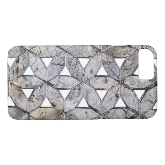 自然な灰色の石のモザイクの生命のパターンの花 Case-Mate iPhoneケース (裏面(横))