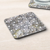 自然な灰色の石のモザイク、生命の花 コースター (左側)