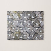 自然な灰色の石のモザイク、生命の花 ジグソーパズル (横)