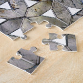 自然な灰色の石のモザイク、生命の花 ジグソーパズル (側面)