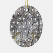 自然な灰色の石のモザイク、生命の花 セラミックオーナメント (右)