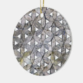 自然な灰色の石のモザイク、生命の花 セラミックオーナメント (左)